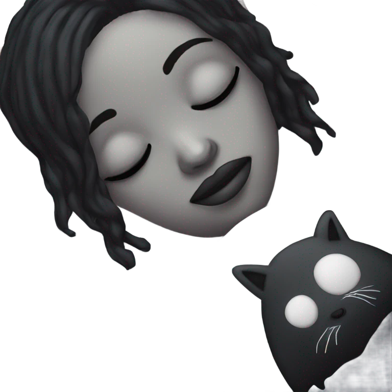 Goth girl sleeping in pillow emoji