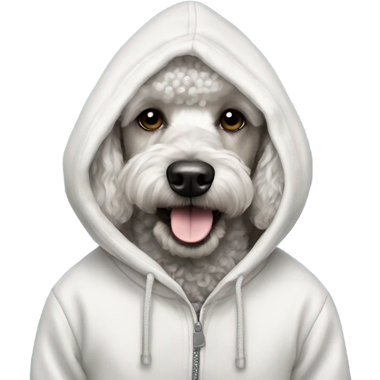 Poodle wearing a hoodie  emoji