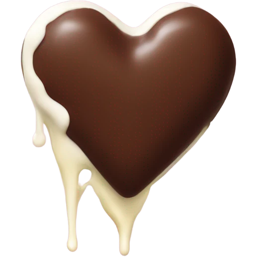 chocolate heart dipped in milk emoji