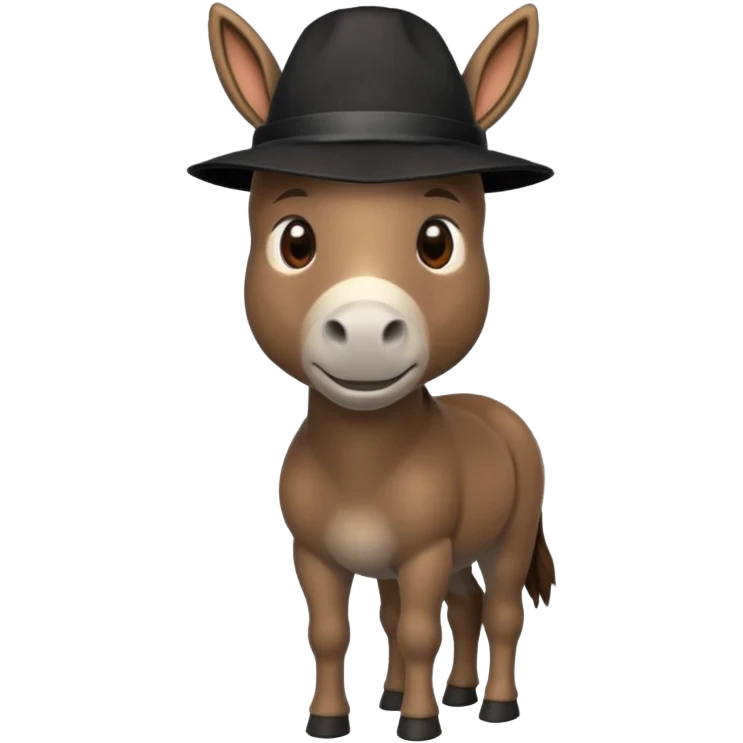 donkey with black hat emoji