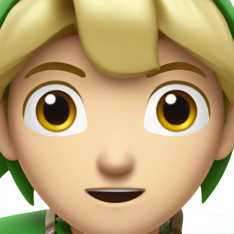 Link from Zelda shouting at camera Z emoji