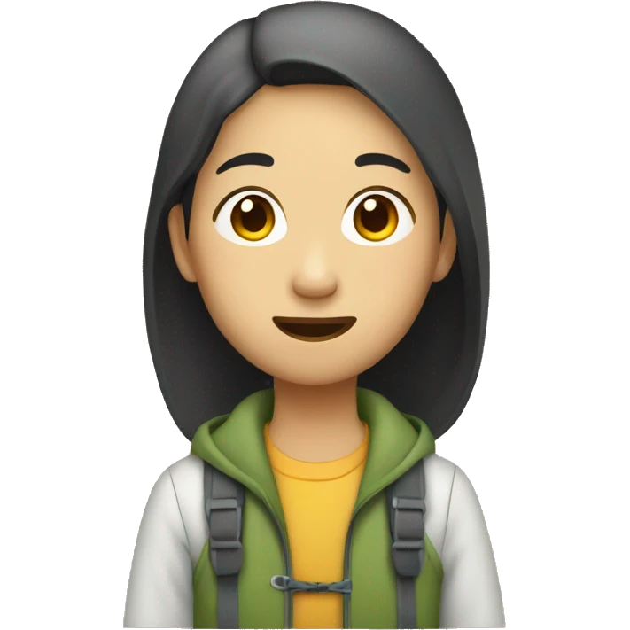an adult asian camper emoji