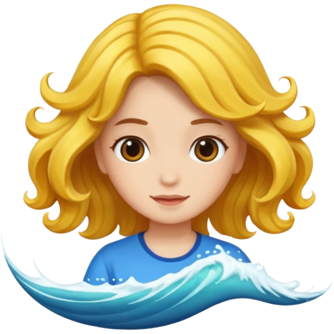 wave hair girl 2 emoji