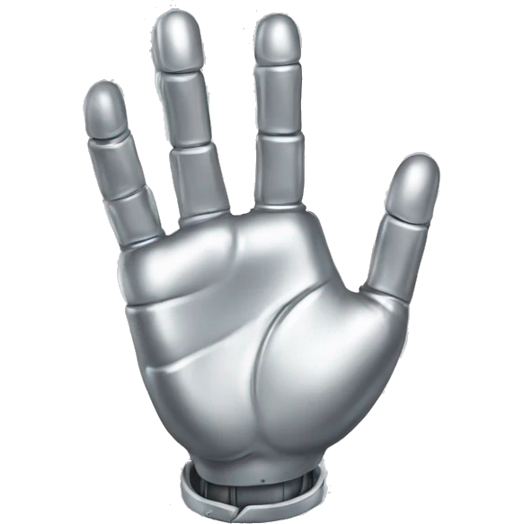 silver bionic waving hand emoji