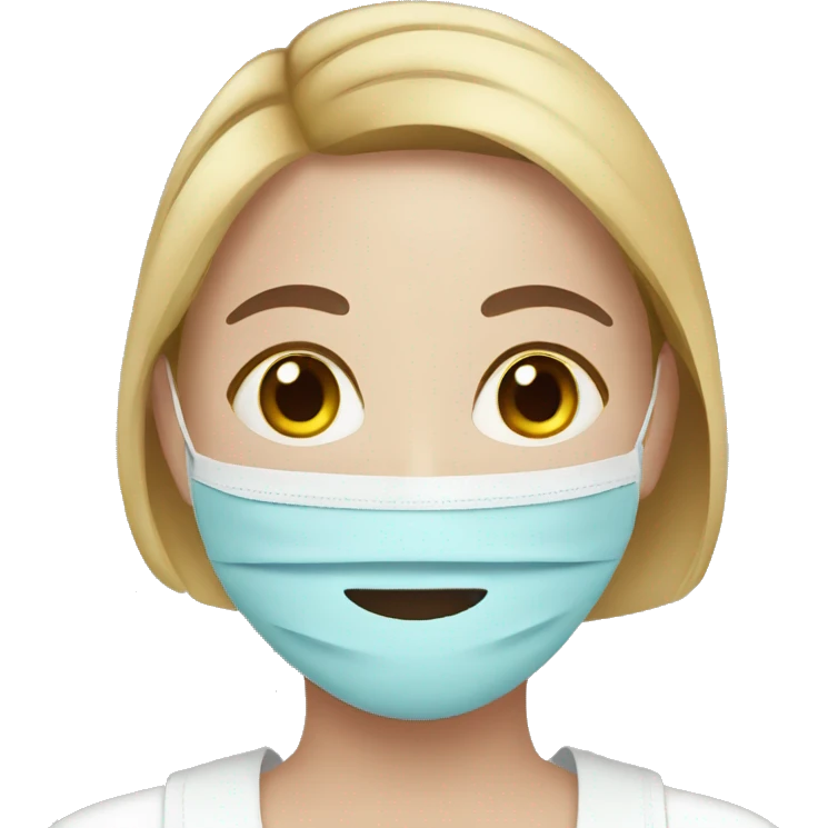 Girl wearing face mask spa emoji