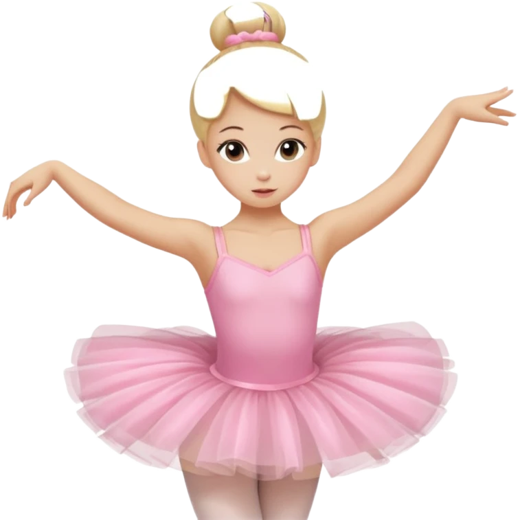 aestethic blonde girl doing ballet, with a pink tutu, bun emoji