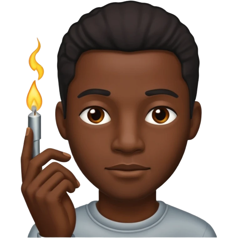 Black man with wicks emoji