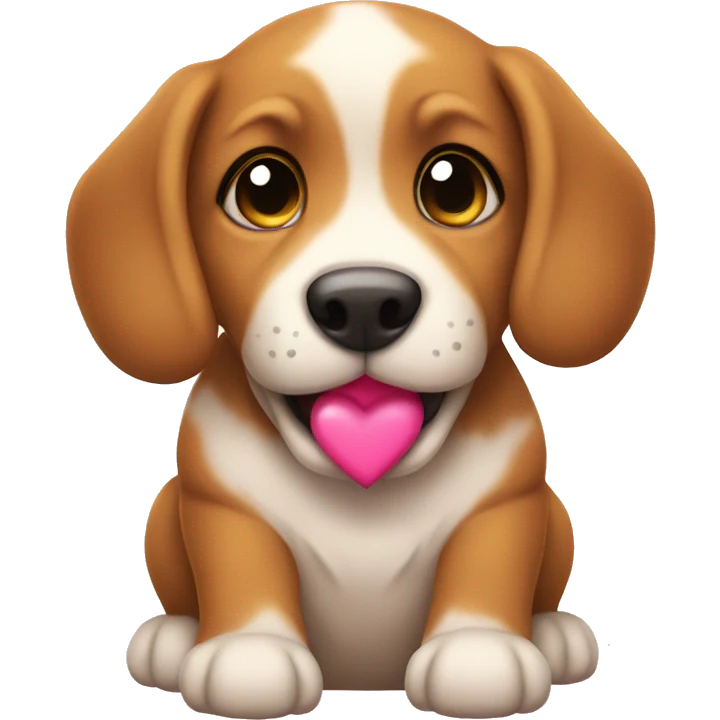 A cutie puppi with heart  emoji