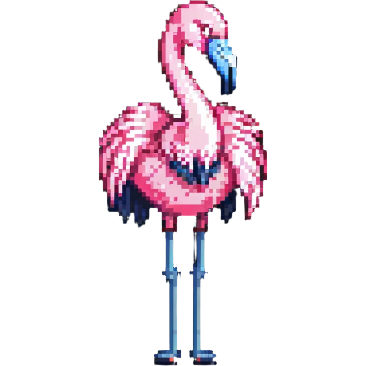 cool flamingo with its tongue out emoji