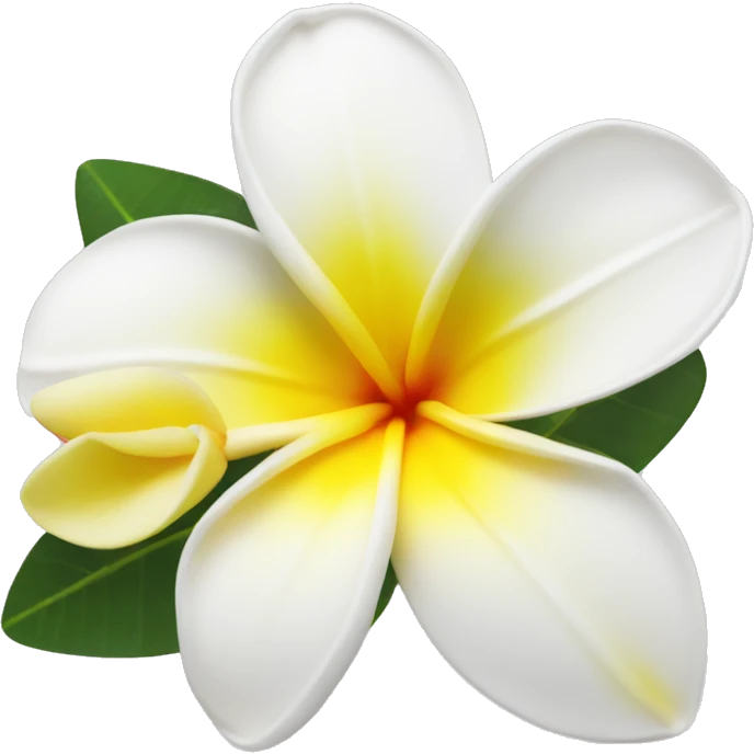 White and yellow frangipani flower emoji