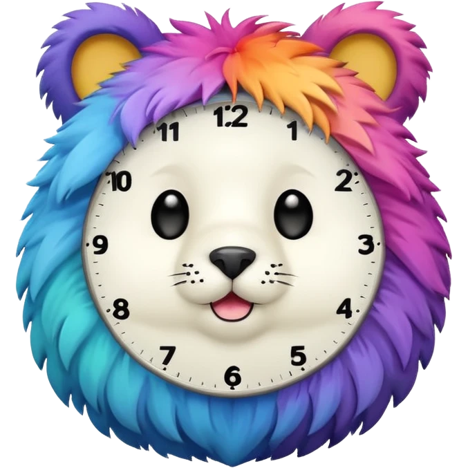 Cute clock animal emoji
