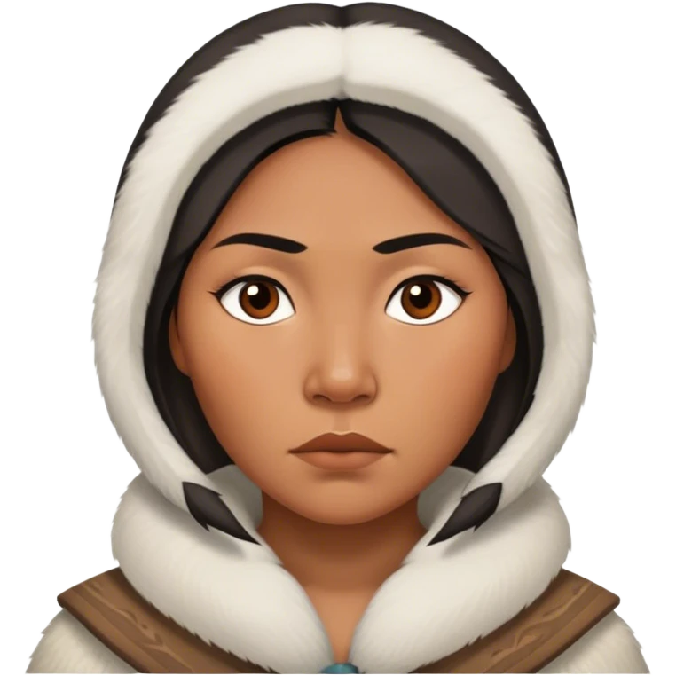 Inuit women photorealistic serious emoji