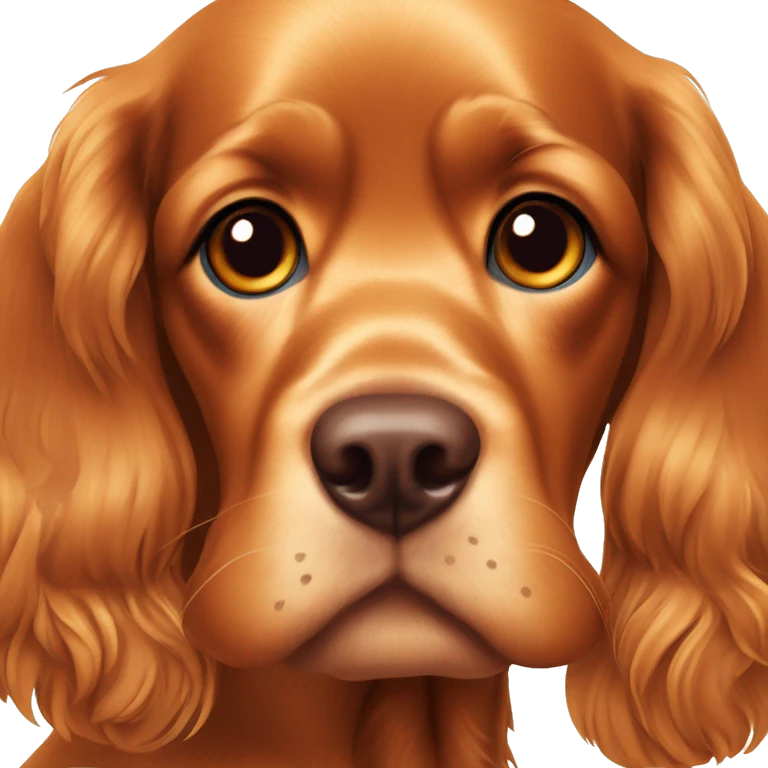 golden red cocker spaniel with brown eyes  emoji
