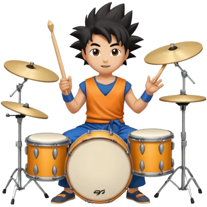 songoku drummer with drums emoji
