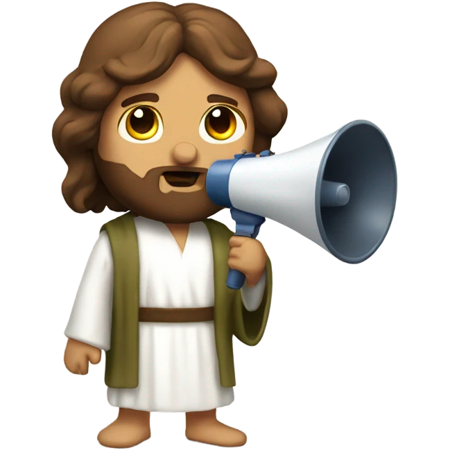 Jesus with a megaphone emoji