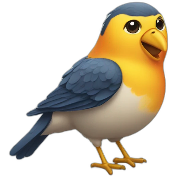 bird pointing his finger emoji