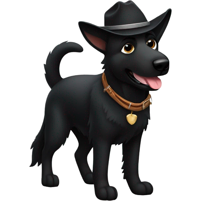 All black German shepherd cowboy  emoji