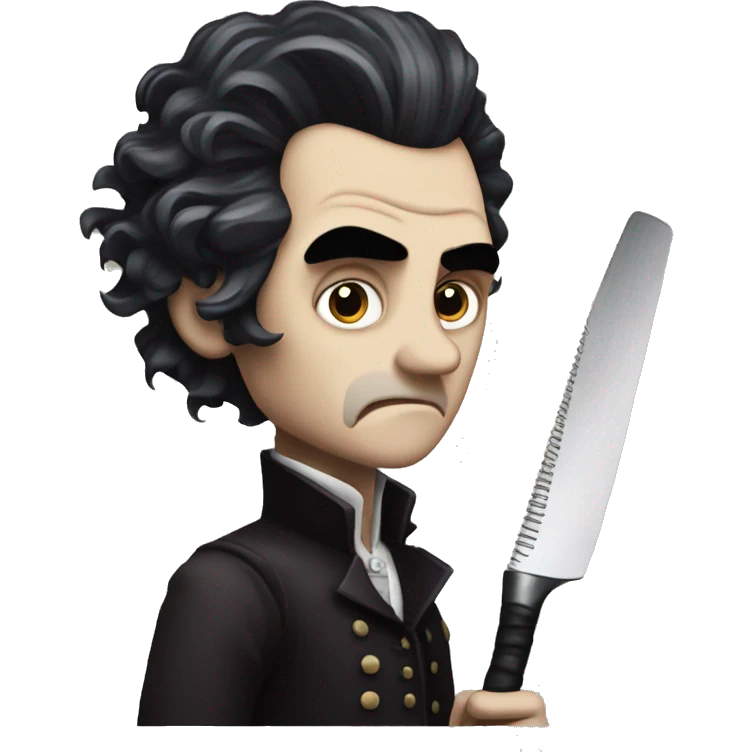 Sweeney Todd with a blade emoji