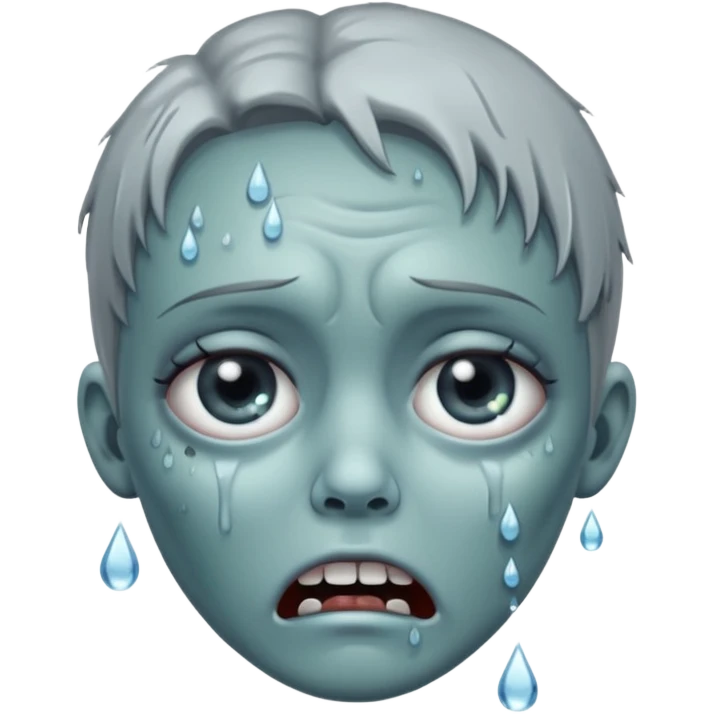 zombie crying with tears water droplets no blood  emoji
