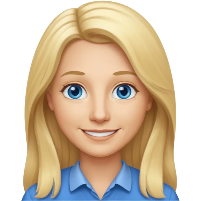 a 40 year old teacher with long blonde hair and blue eyes emoji