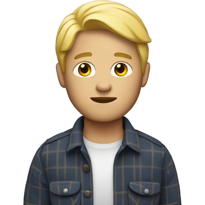 blonde man wearing a flannel emoji