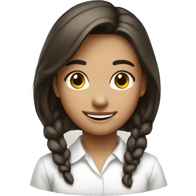 smiling girl in white shirt emoji