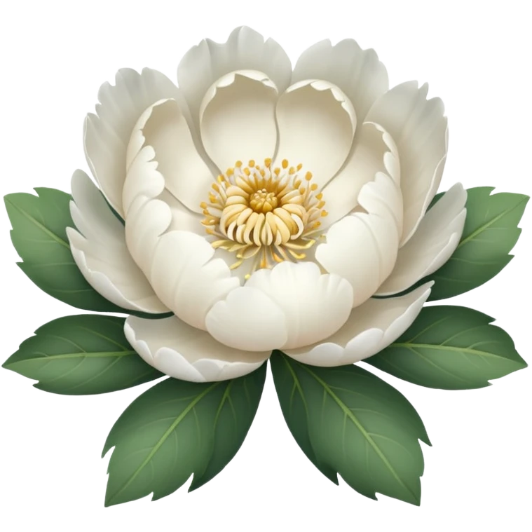 white peony flower emoji