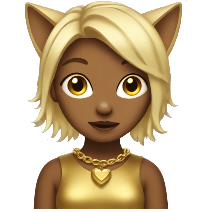 cat girl with gold hair emoji