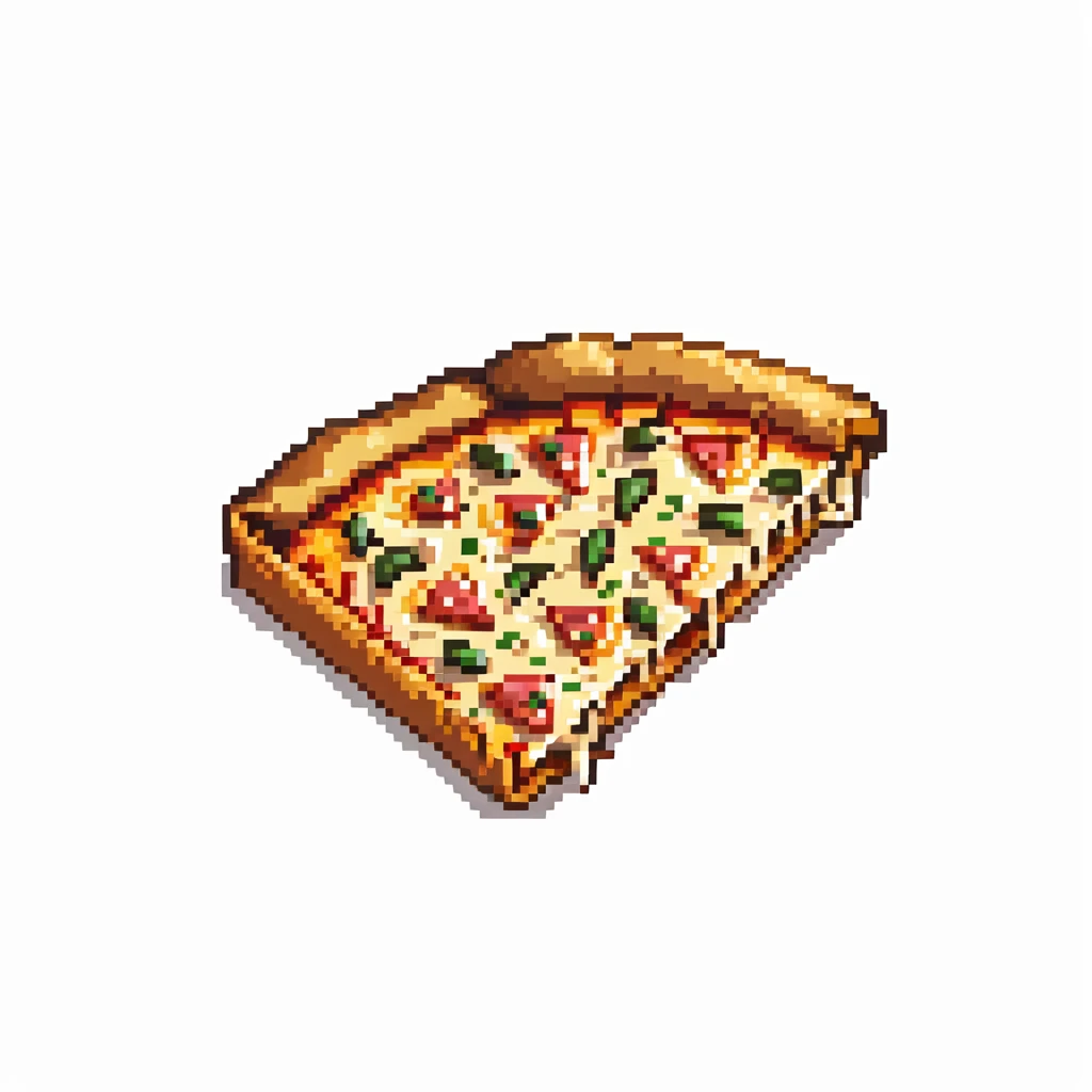 perfect triangular wedge pizza slice with crispy crust emoji