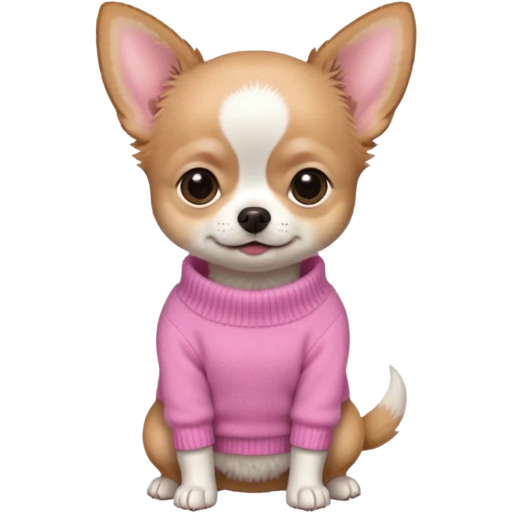 chihuahua with a pink sweater emoji