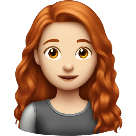 redhead girl long hair with rat on her shoulder emoji