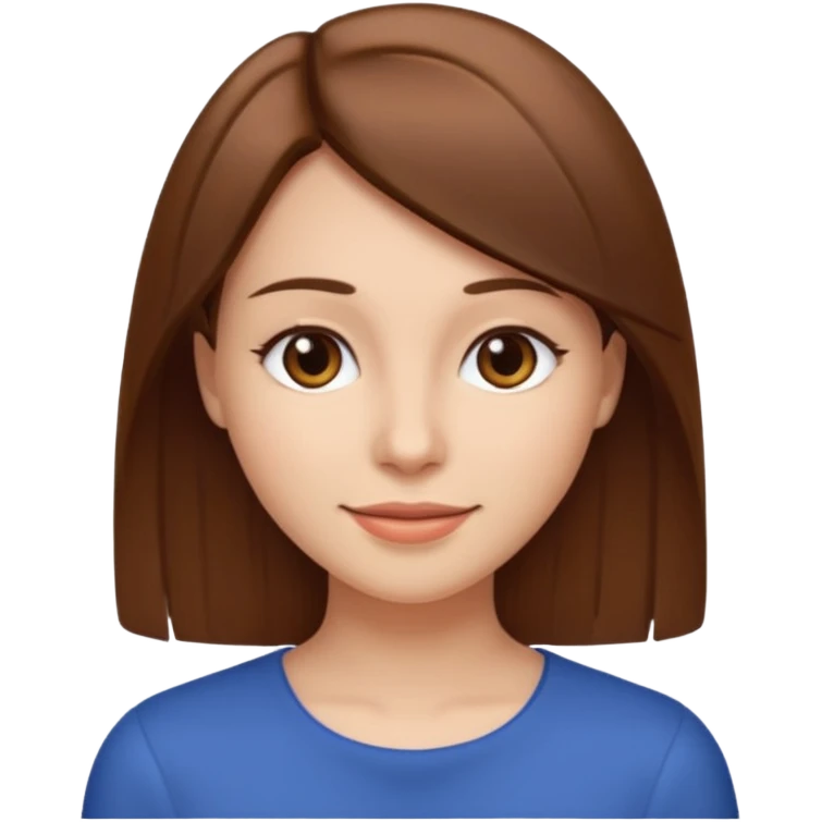 Woman with brown straight hair emoji