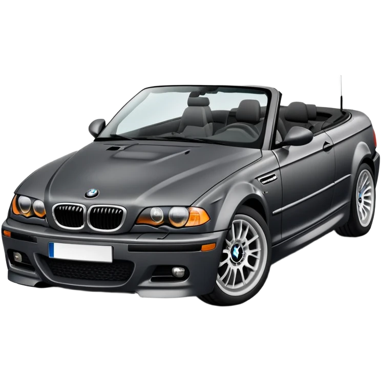 Dark gray BMW E46 convertible black interior emoji