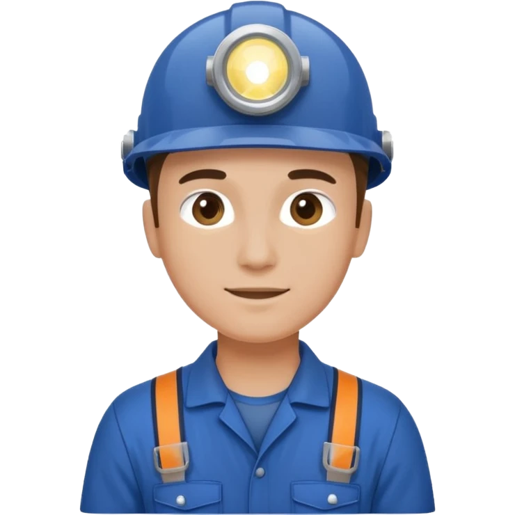 Technician + headlamp + blue jumpsuit, Repair Crew. emoji