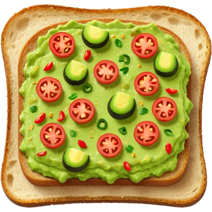 guacamole toast NO tomatoes  emoji