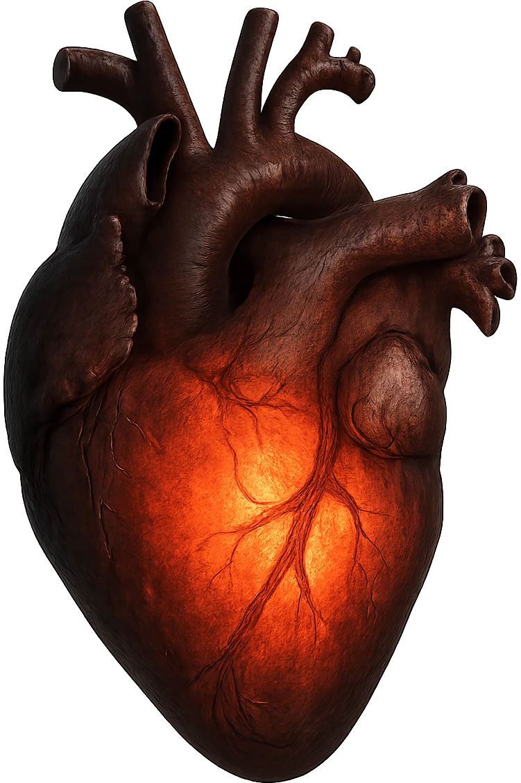 heart with a glowing ember core emoji