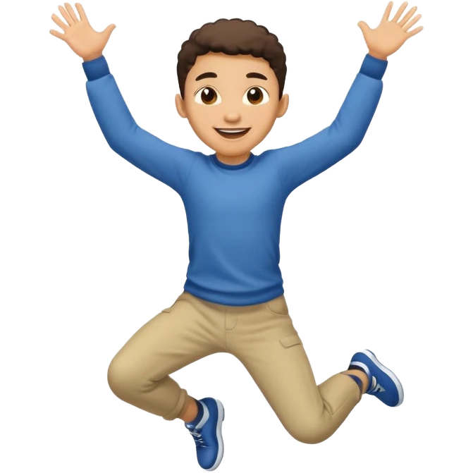Lightskin boy Jumping up and down emoji