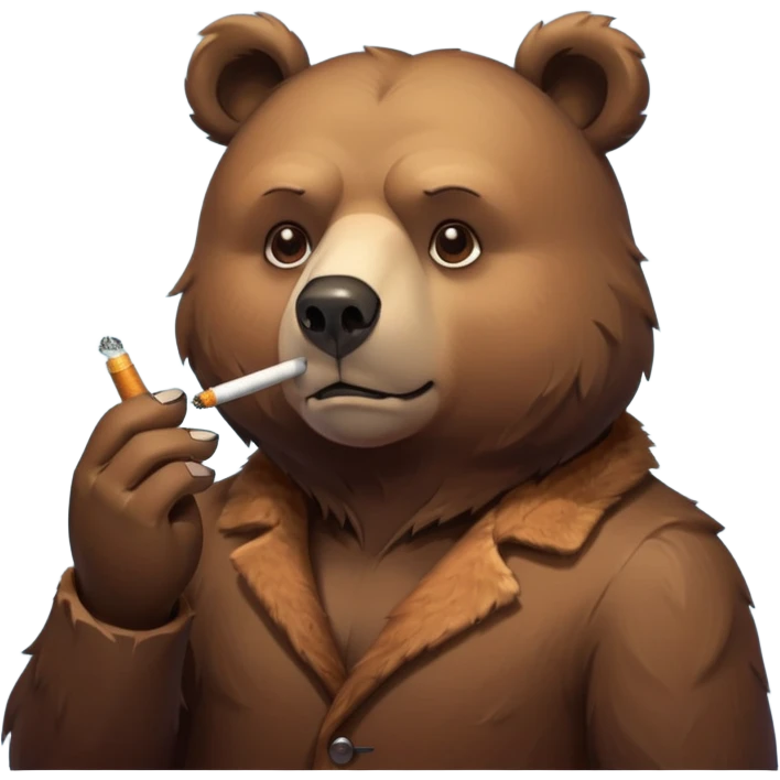 Bear smoking a cigarette  emoji