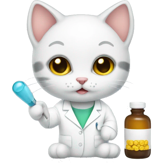 Kitten pharmacist emoji