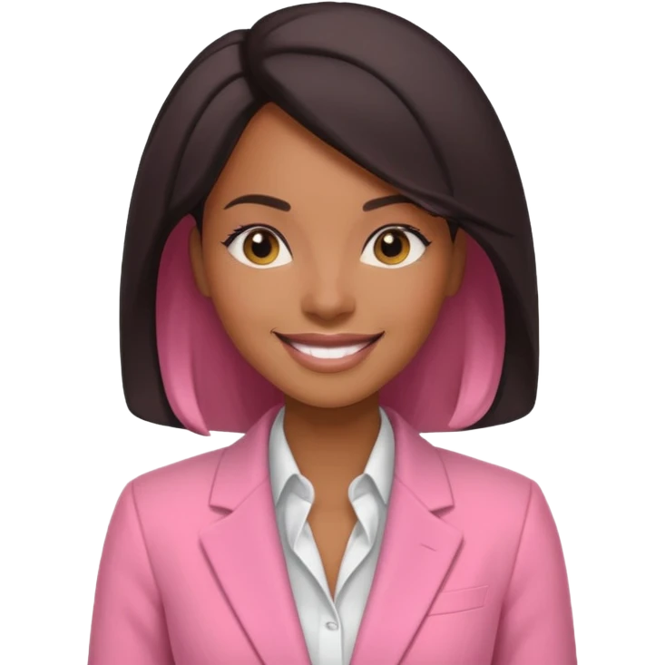 Black business woman in pink emoji