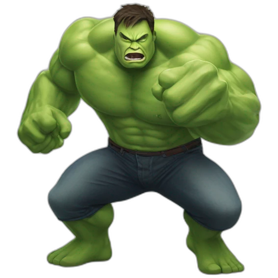 Elon Musk fighting hulk emoji