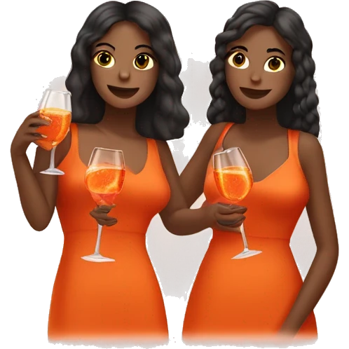 three Girls drinking Aperol Spritz  emoji