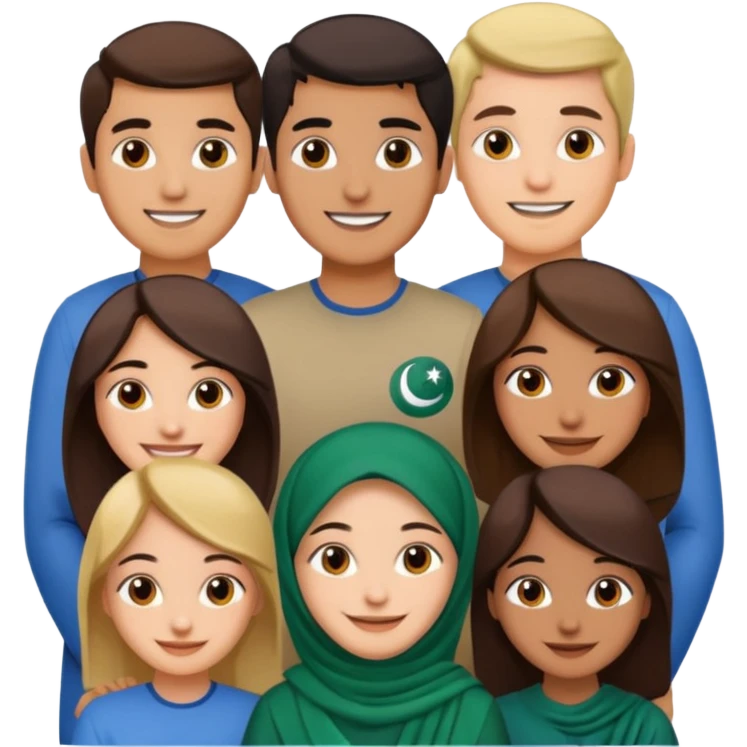A group of young Pakistani people sitting around and sharing knowledge emoji