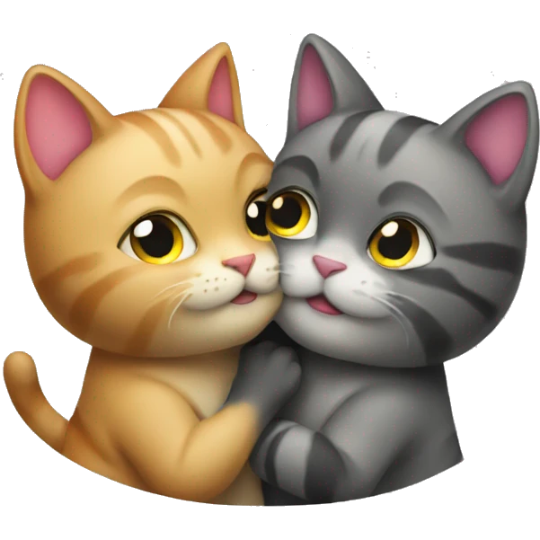 Gay cats kissing emoji