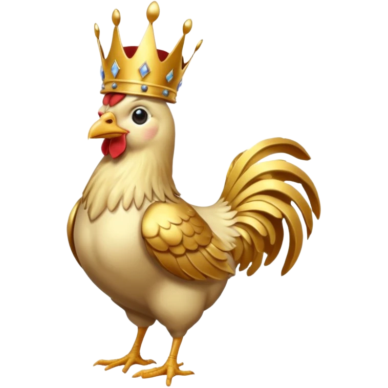 chicken King, standing, with crown emoji
