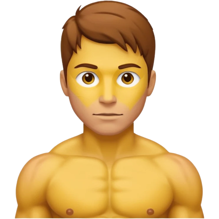 Male core muscles yellow default skin and hair emoji