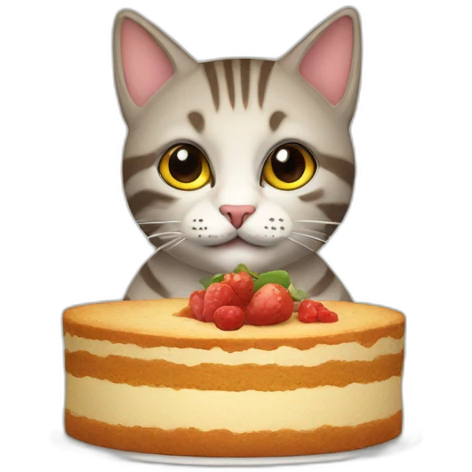gatto con torta emoji