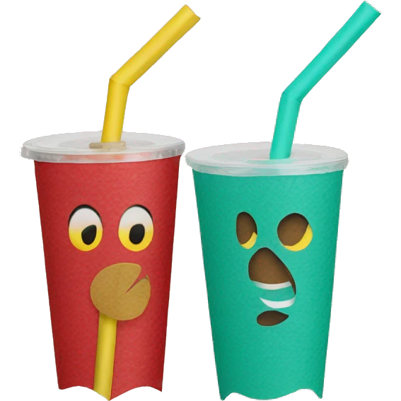 Colored Paper straw emoji