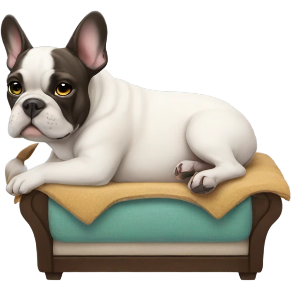 french bulldog relaxing emoji