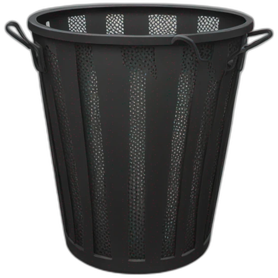 black mesh metal dustbin emoji